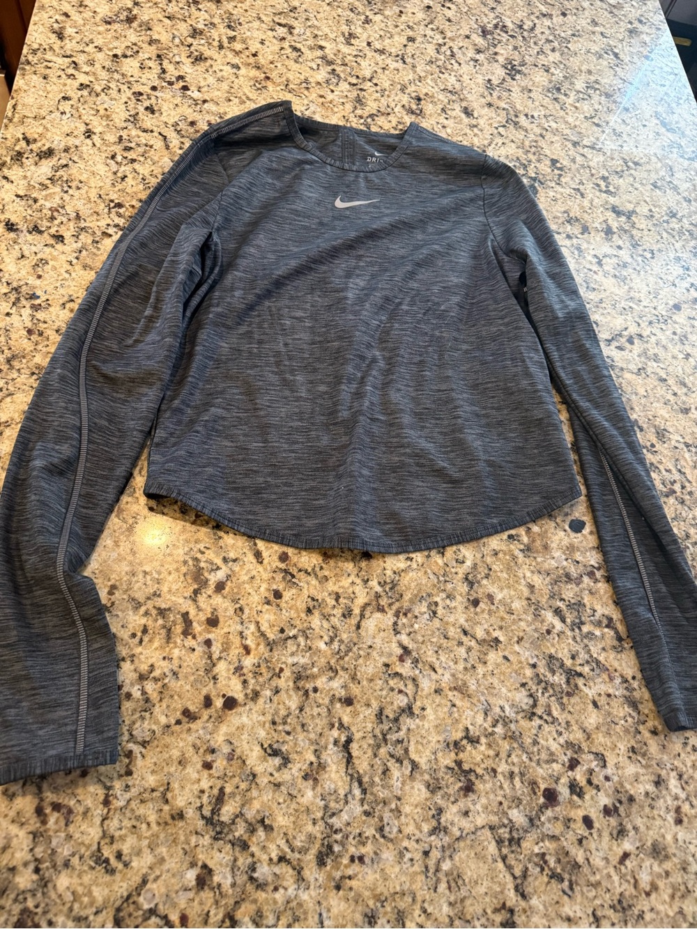 Nike Women's Long Sleeve Heather Charcoal Performance Top